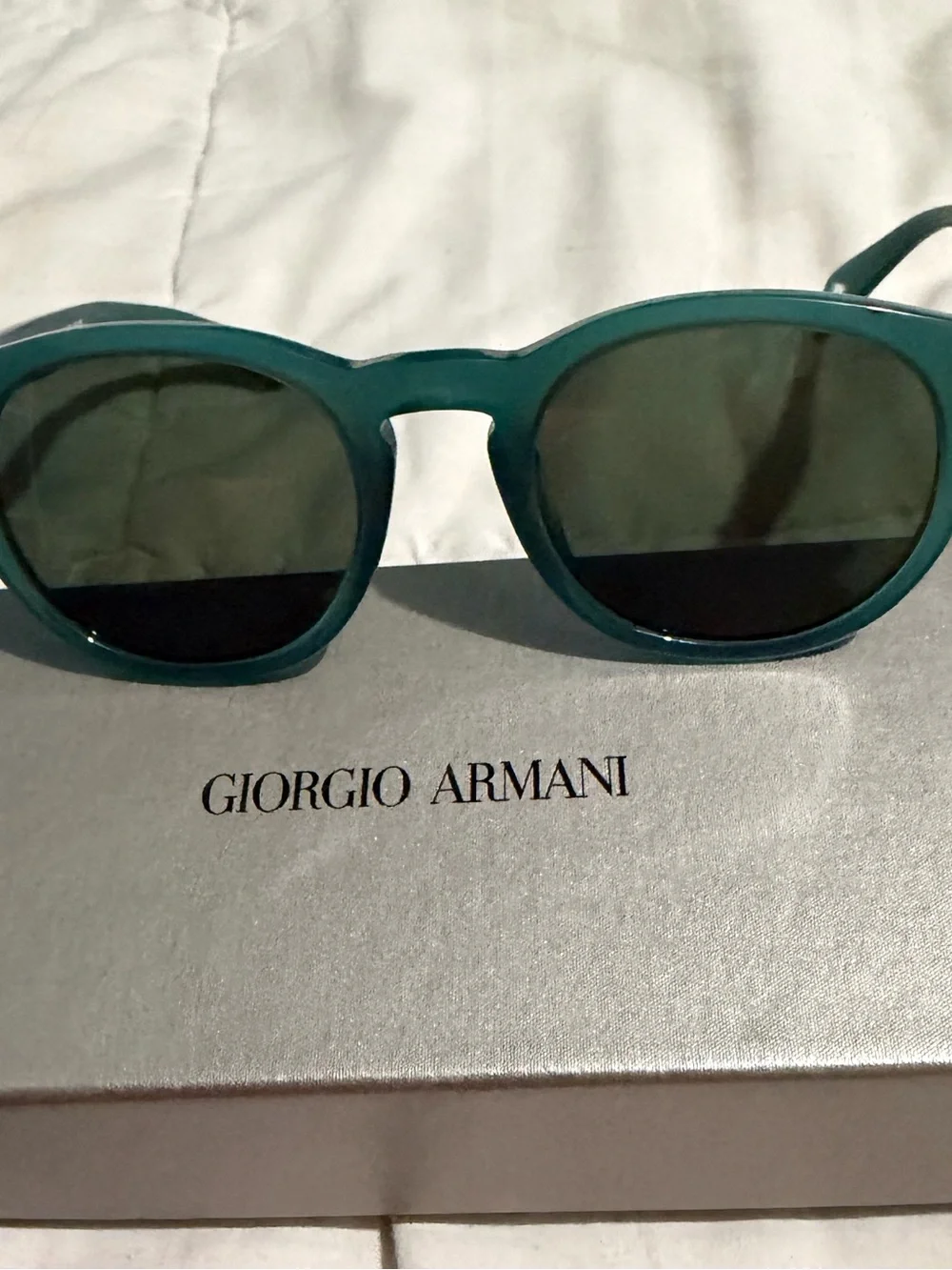 Giorgio Armani Green-Teal Round Frame Sunglasses